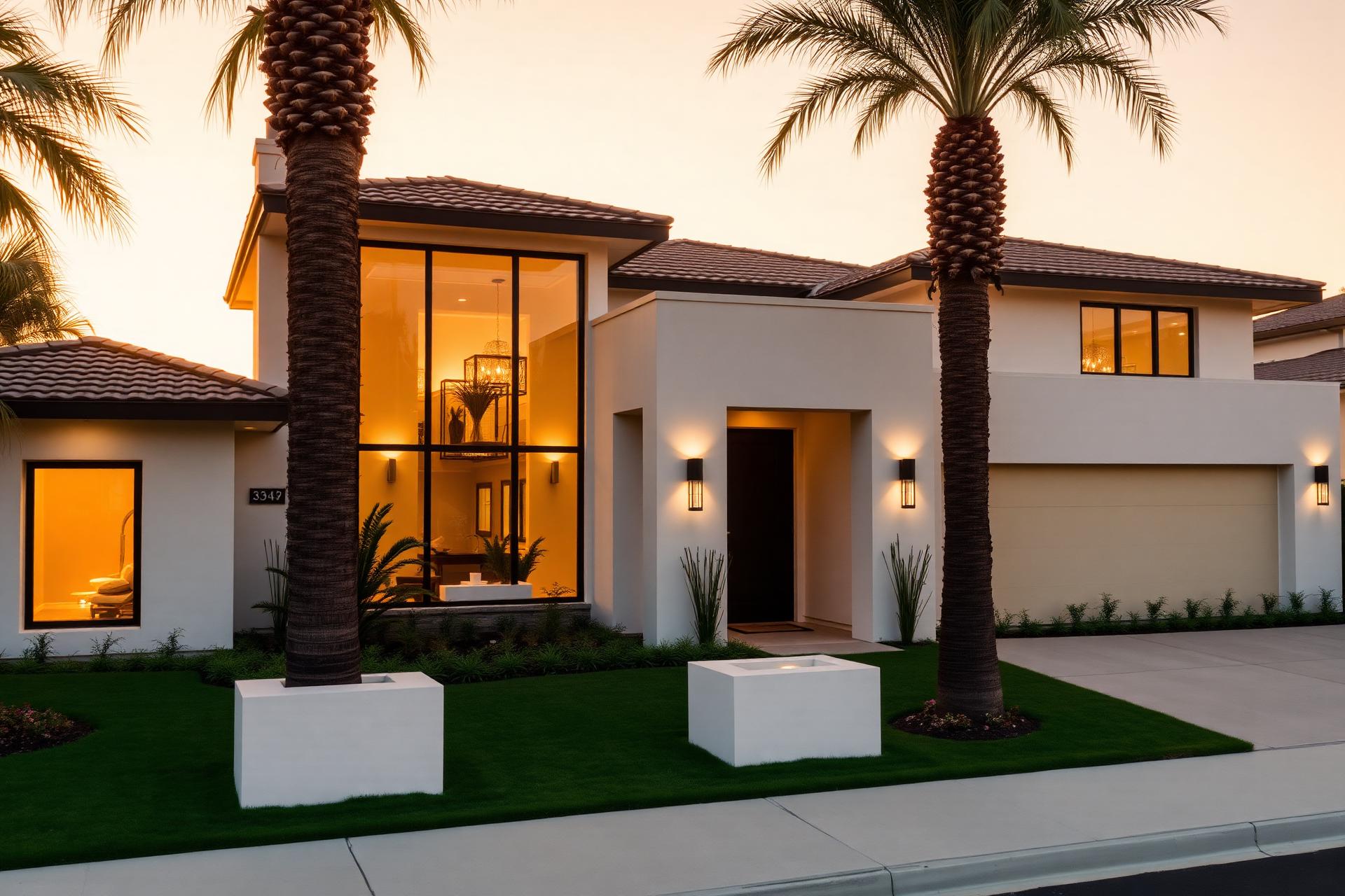 Orange County luxury home at golden hour
